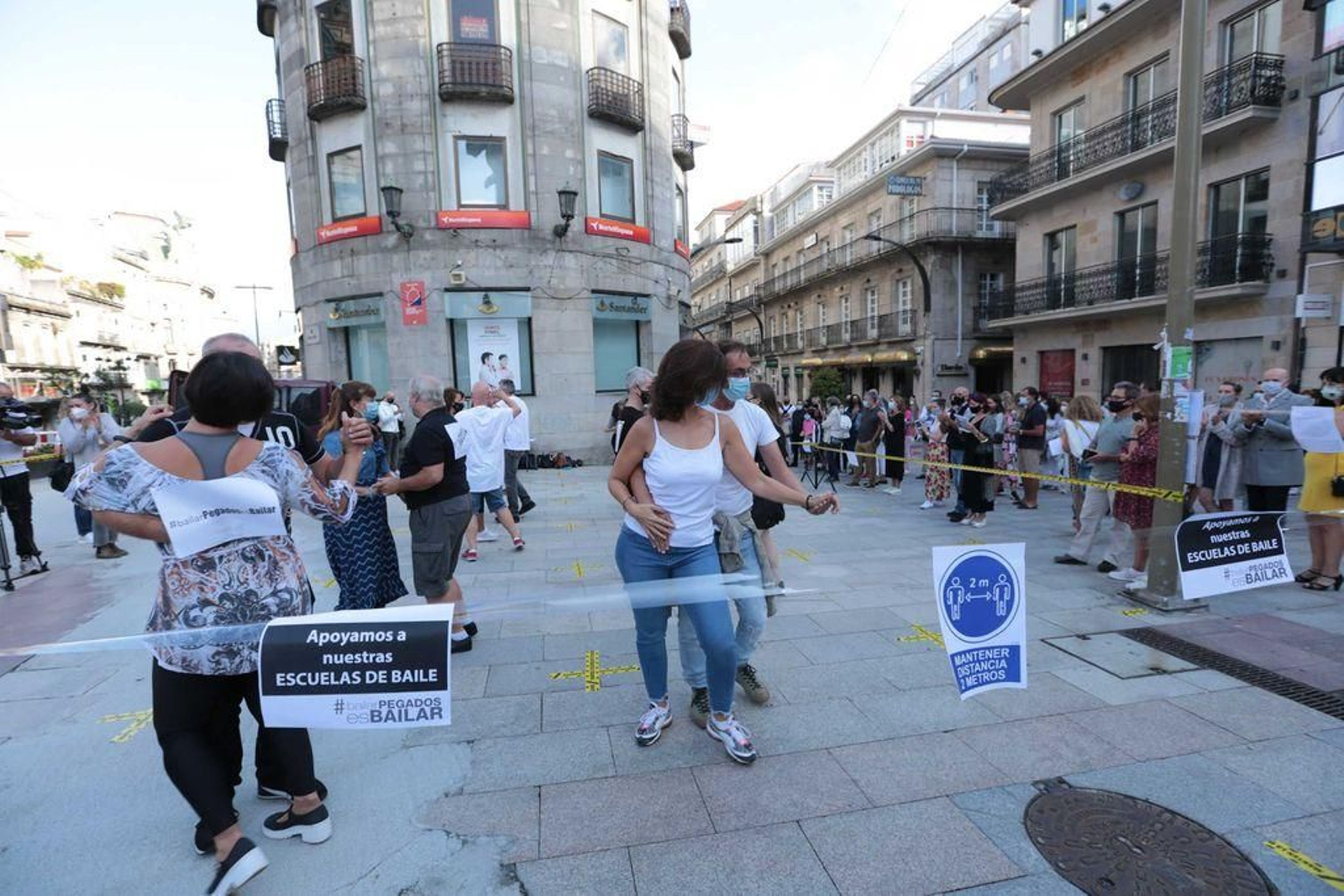Un momento de la exhibición en la Porta do Sol para recordar los problemas que vive este sector.