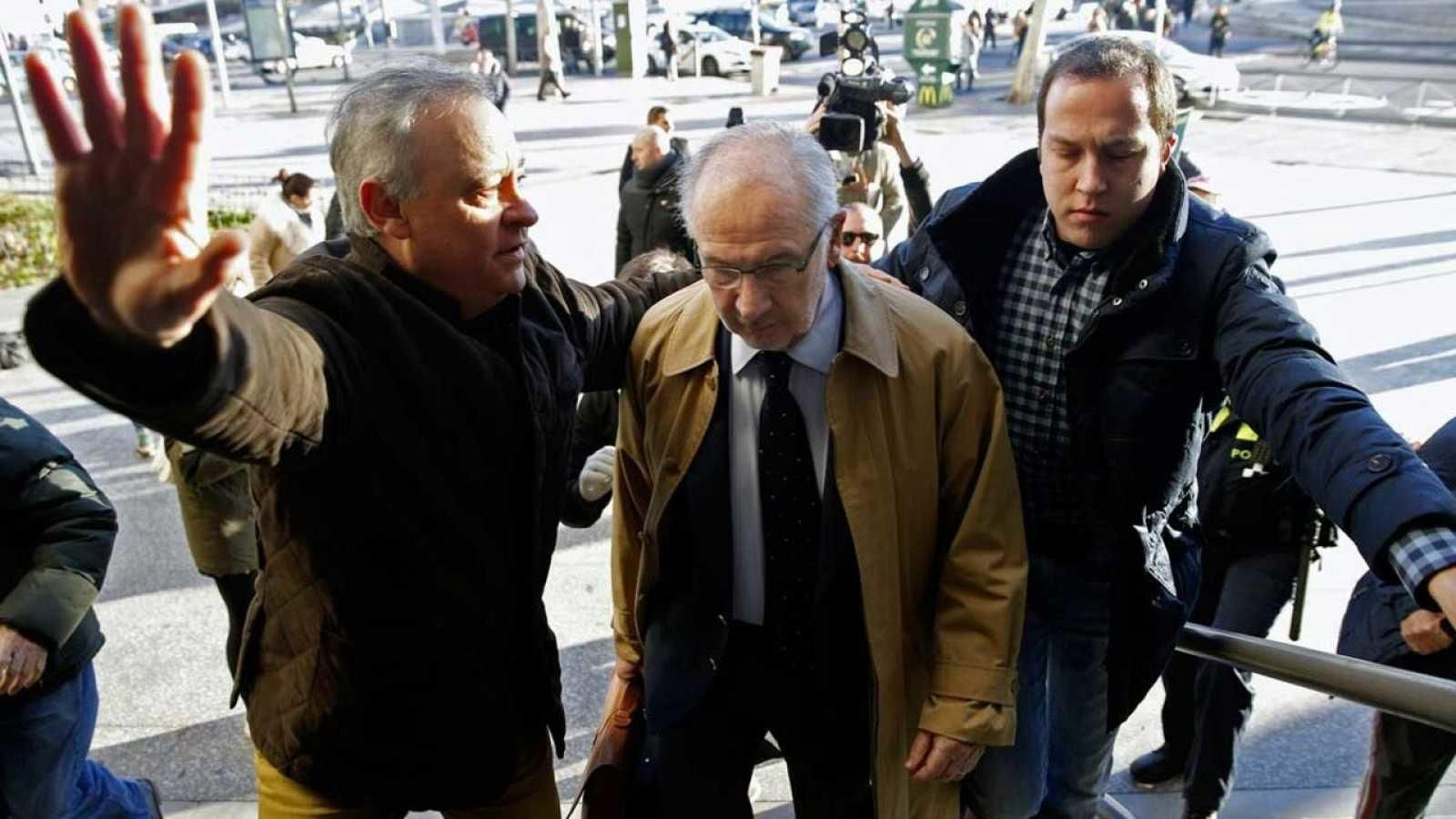 Rodrigo Rato, a su llegada a la Audiencia para una comparecencia ante el juez.