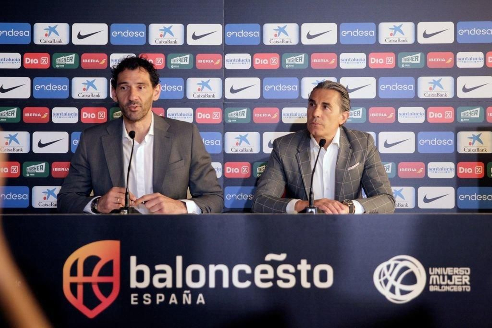 Garbajosa y Scariolo, en la rueda de prensa de la presentación.