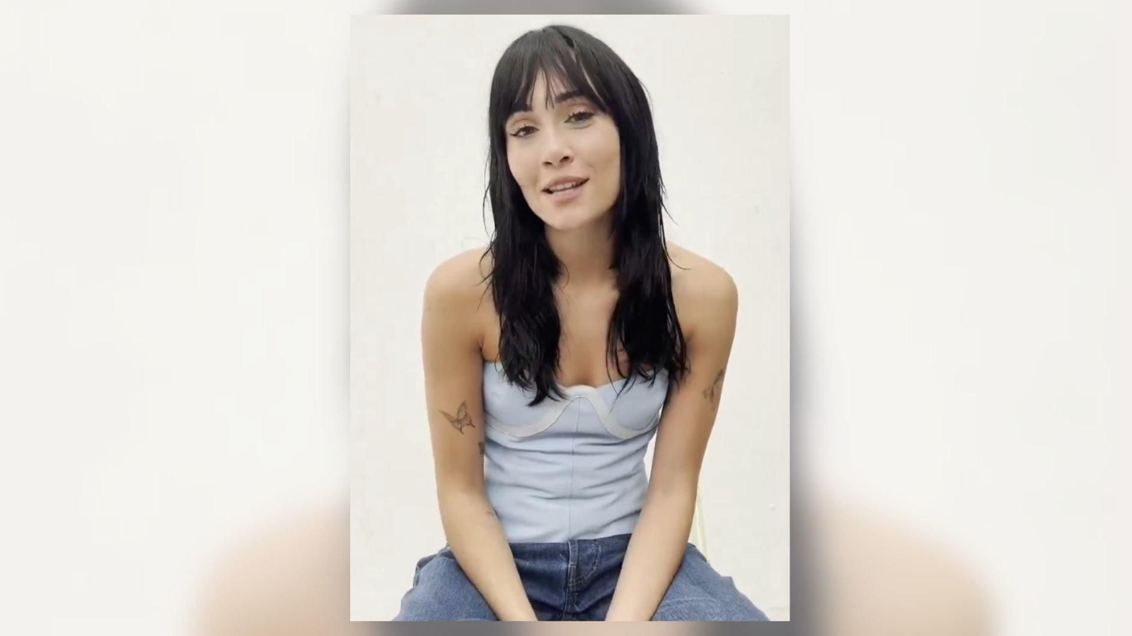 Aitana en el vídeo con su reacción al anuncio de su actuación en Castrelos.