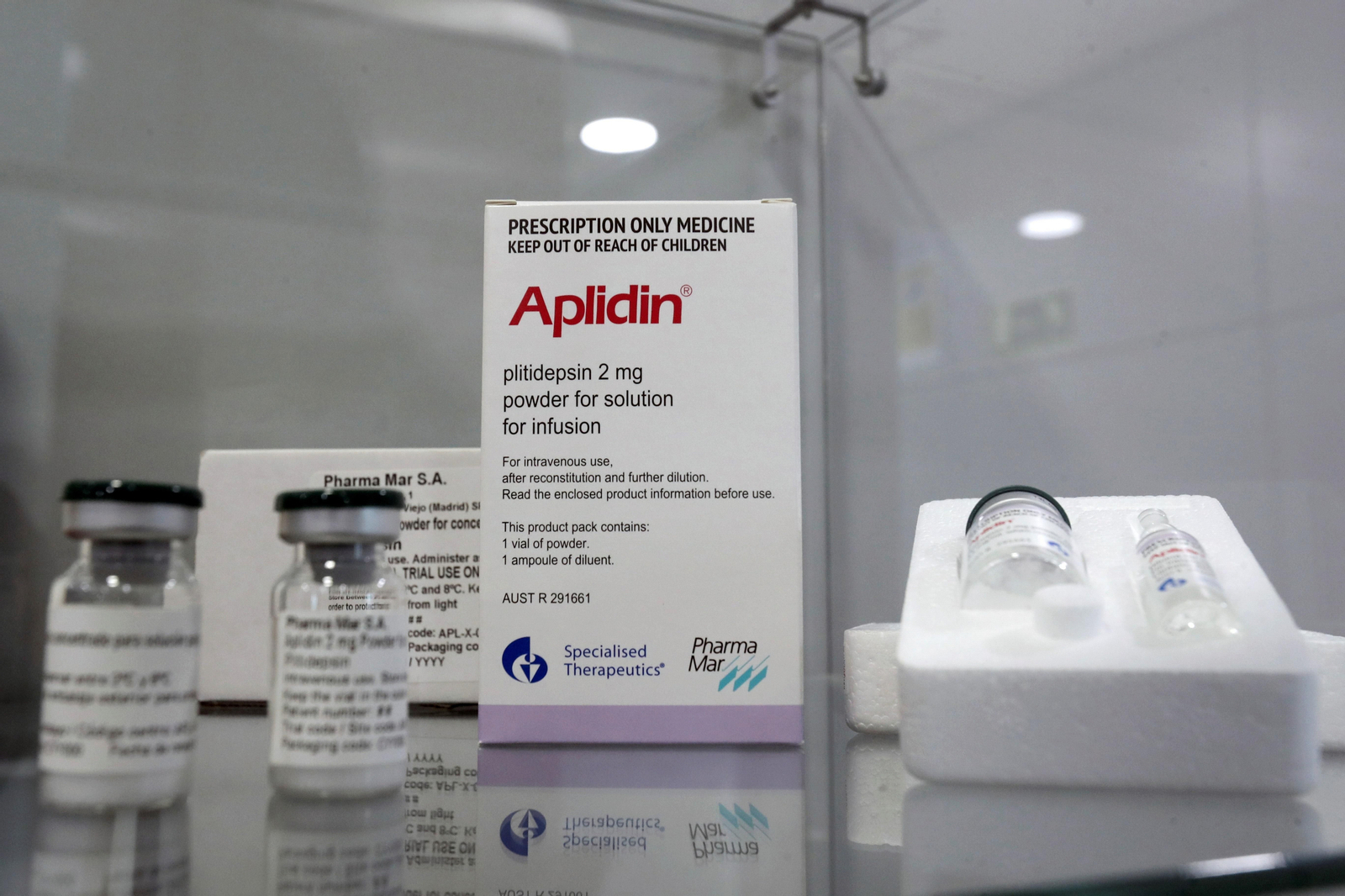 Vista del medicamento de Aplidin, de la empresa PharmaMar
