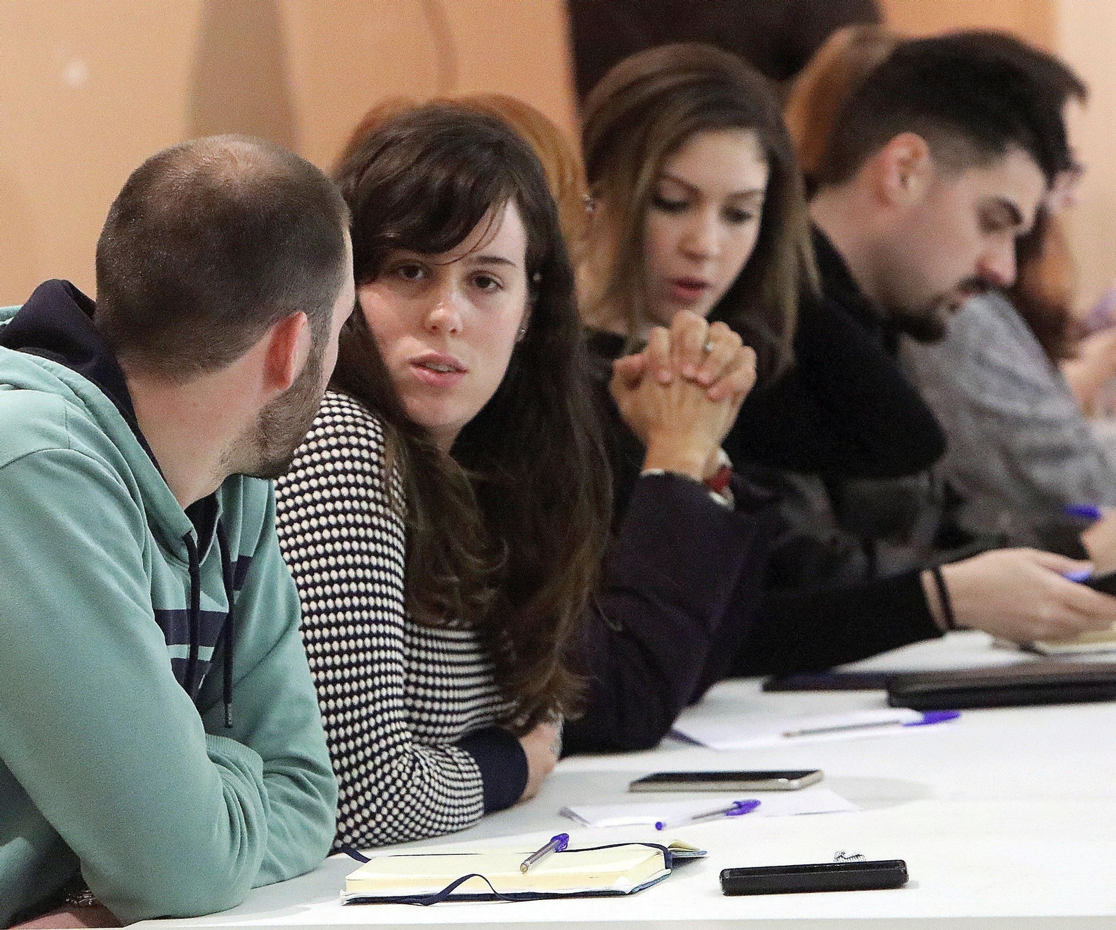 Quinteiro, durante una reunión del Consello de En Marea, en marzo.