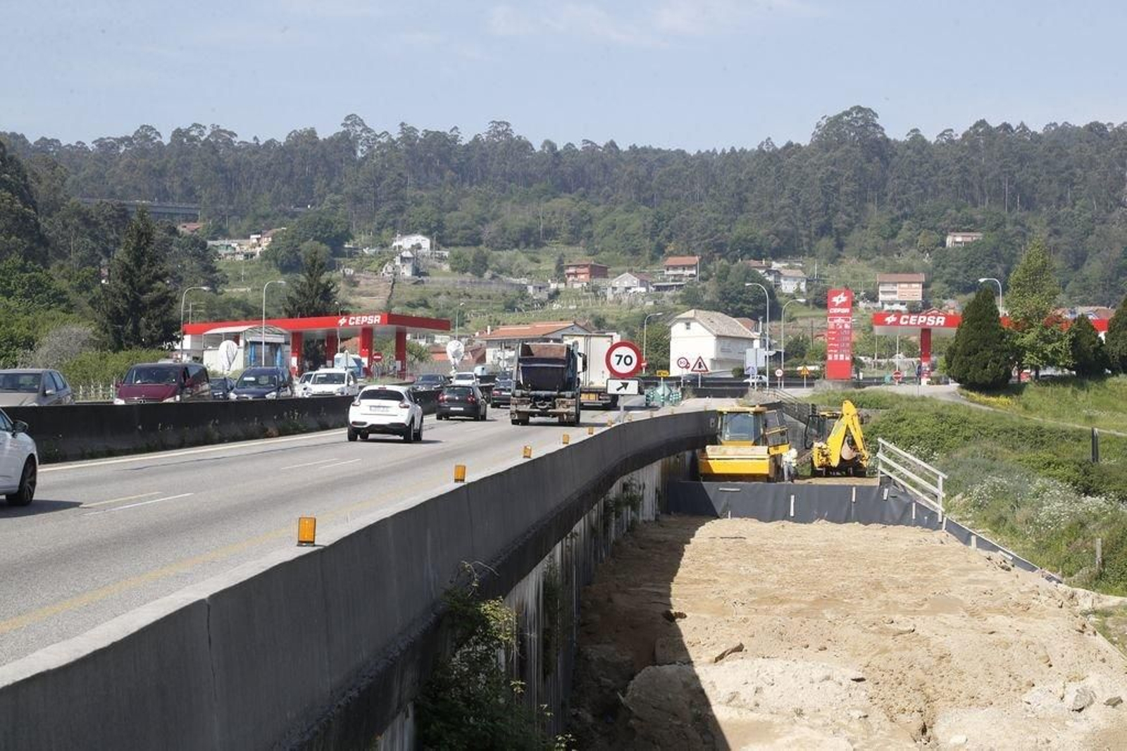 Las obras en la A-55 ya son visibles