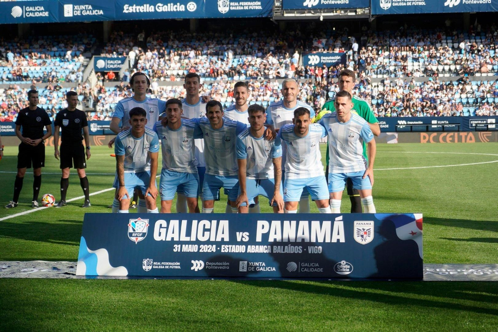 Once inicial de la selección gallega ante Panamá.