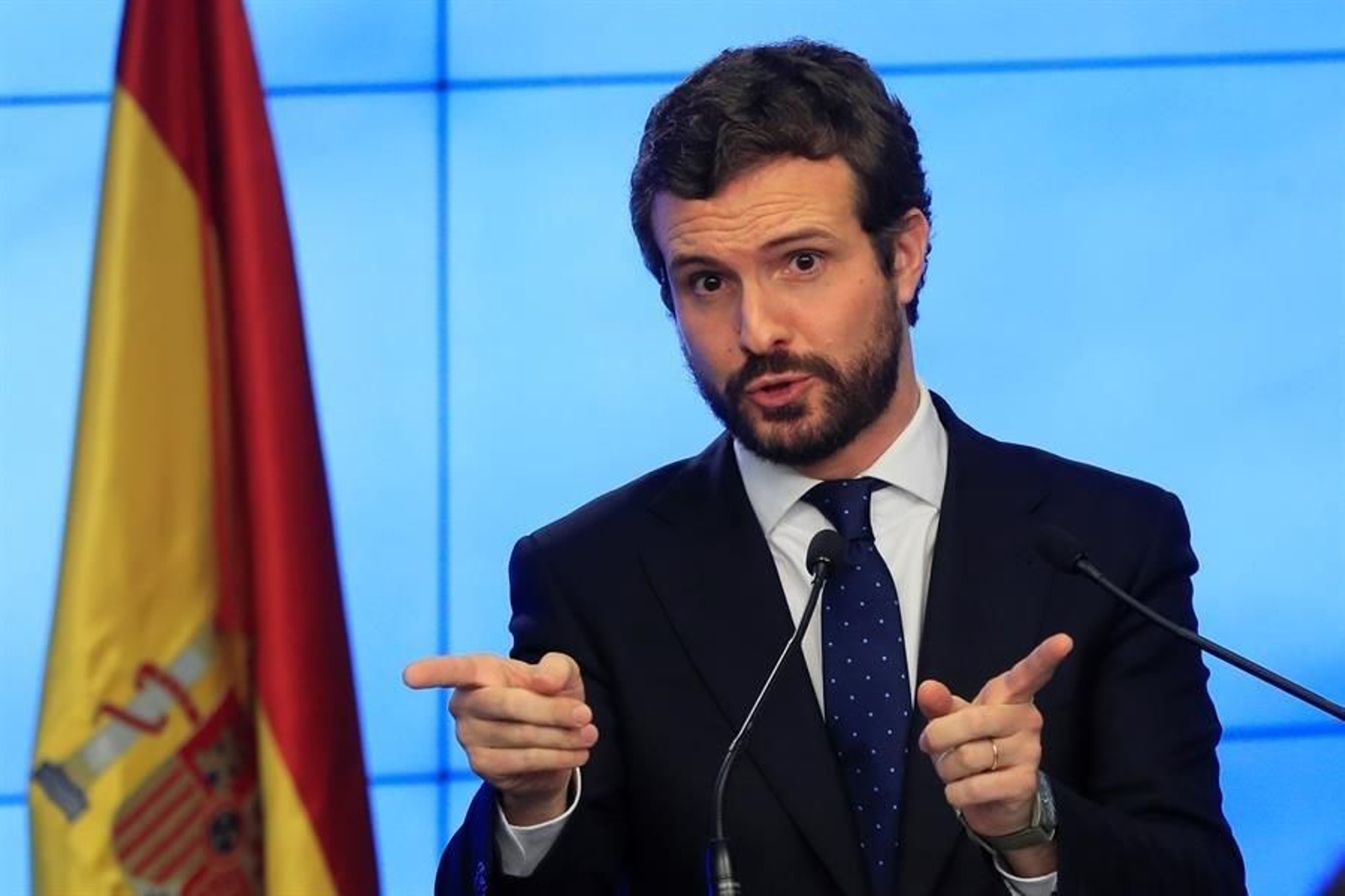 El líder del PP, Pablo Casado