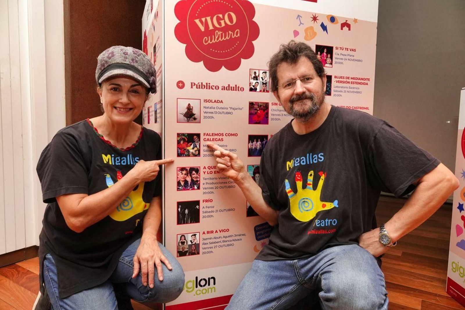 María Campos e Carlos Yus, de Migallas Teatro, actuaron este fin de semana no auditorio municipal.