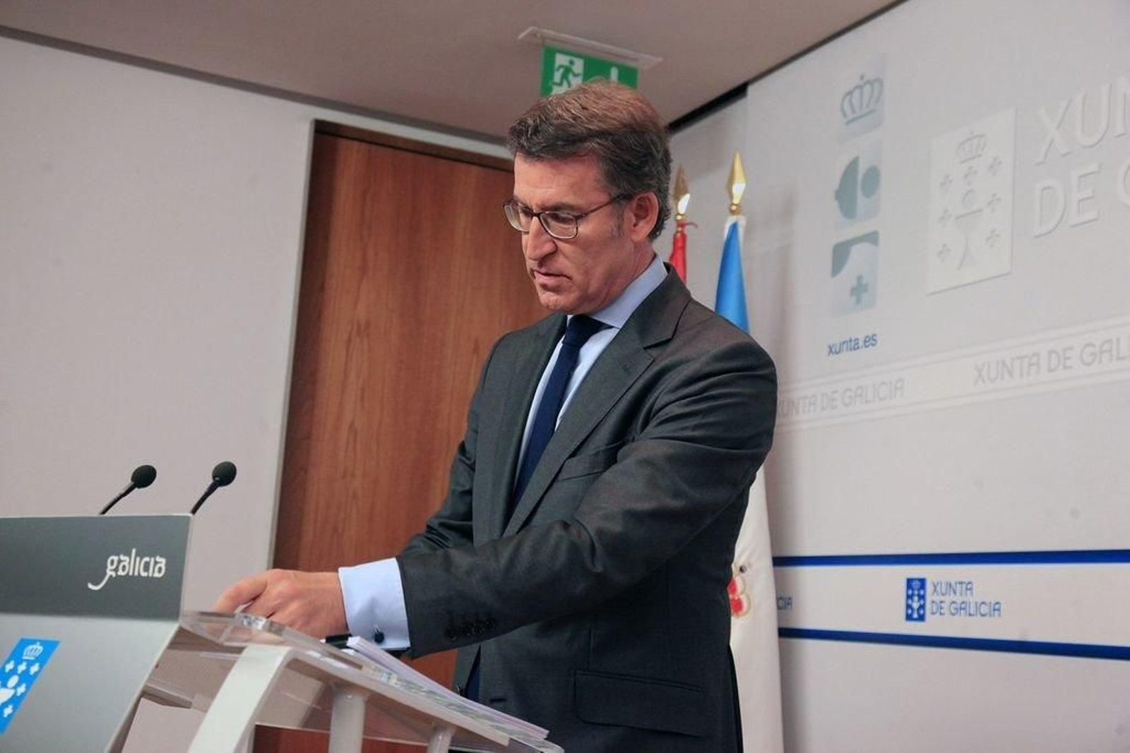 Núñez Feijóo, en la rueda de prensa posterior al Consello de la Xunta.