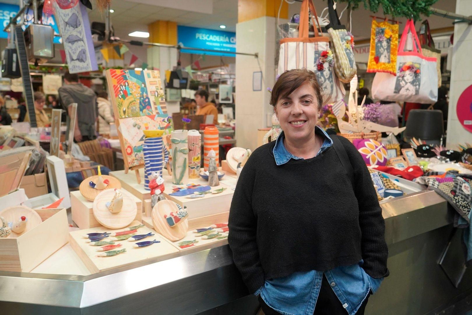 Inés en ‘O Gran Mercado de Arte’ no Calvario.