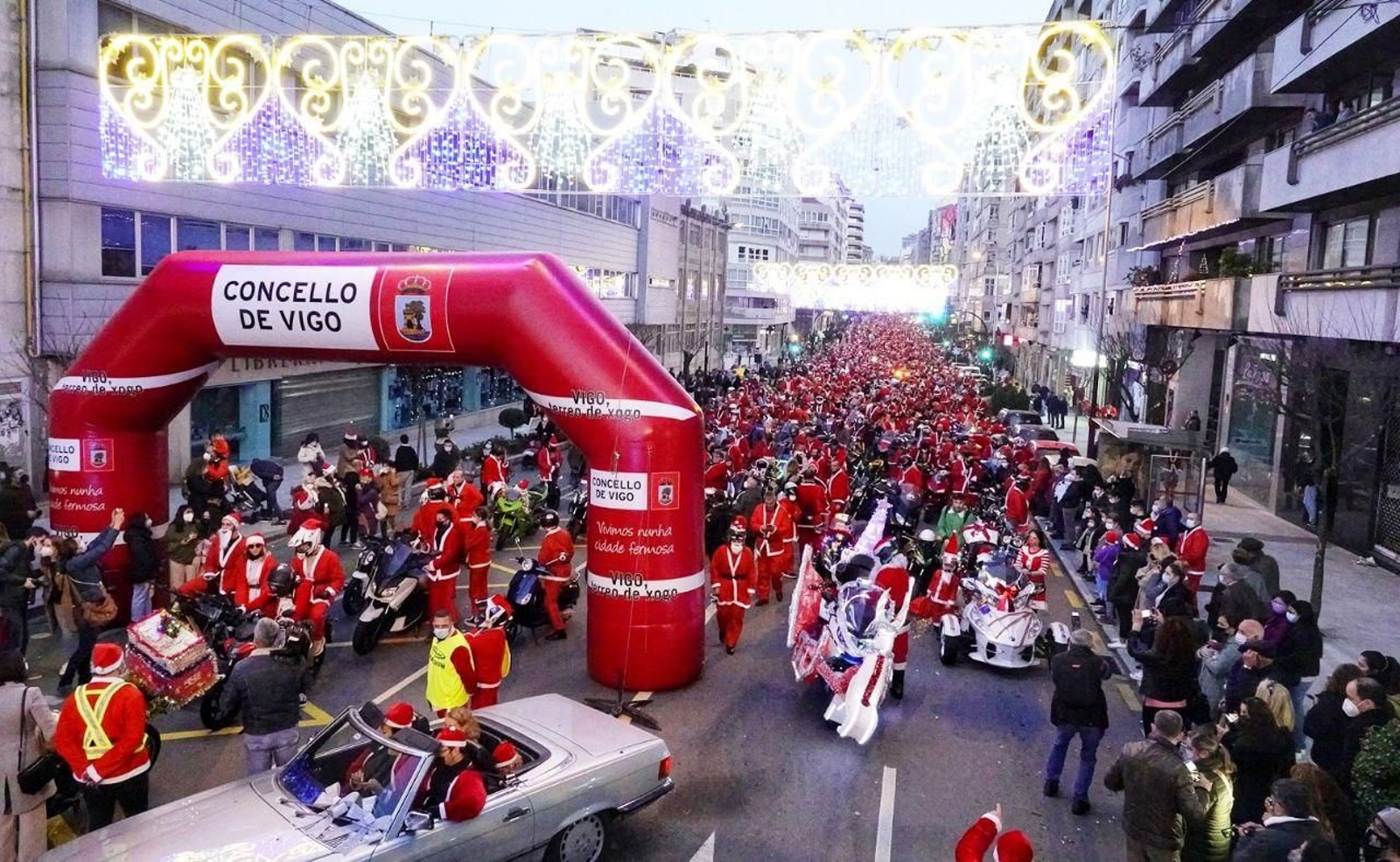 Papanoelada motera de Vigo.