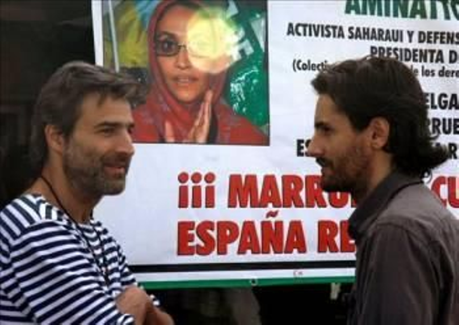 Alberto San Juan y Juan Diego Botto, entre otros actores que se desplazarón a Lanzarote para apoyar a Haidar. (Foto: Martínez de Cripán)