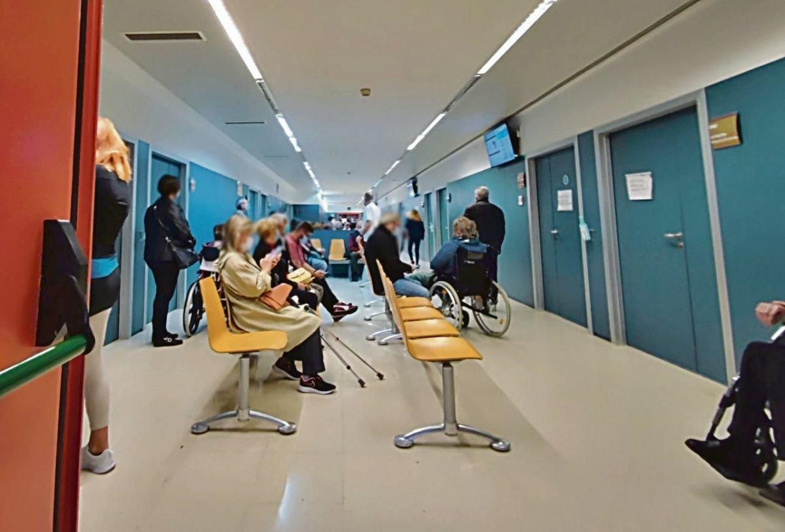 La sala de espera de Endocrino, en el Hospital Meixoeiro.