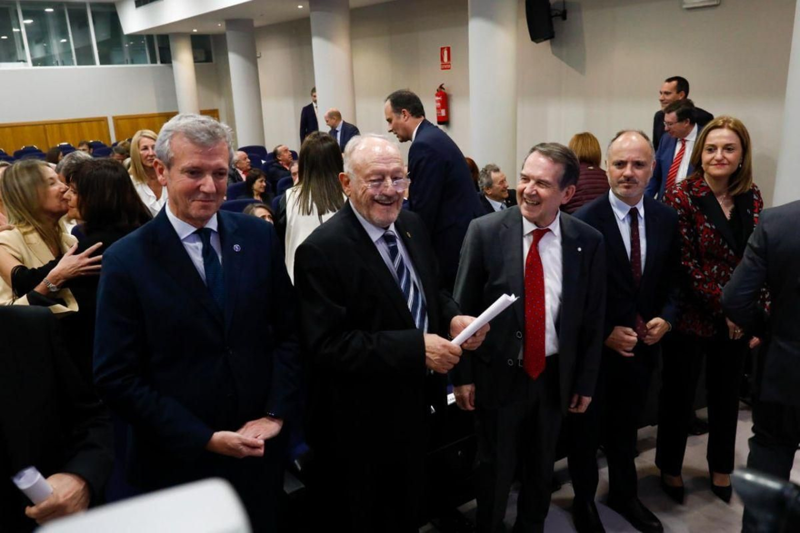 Alfonso Rueda, Manuel Rodríguez, Abel Caballero y David Regades, en el acto de ayer.