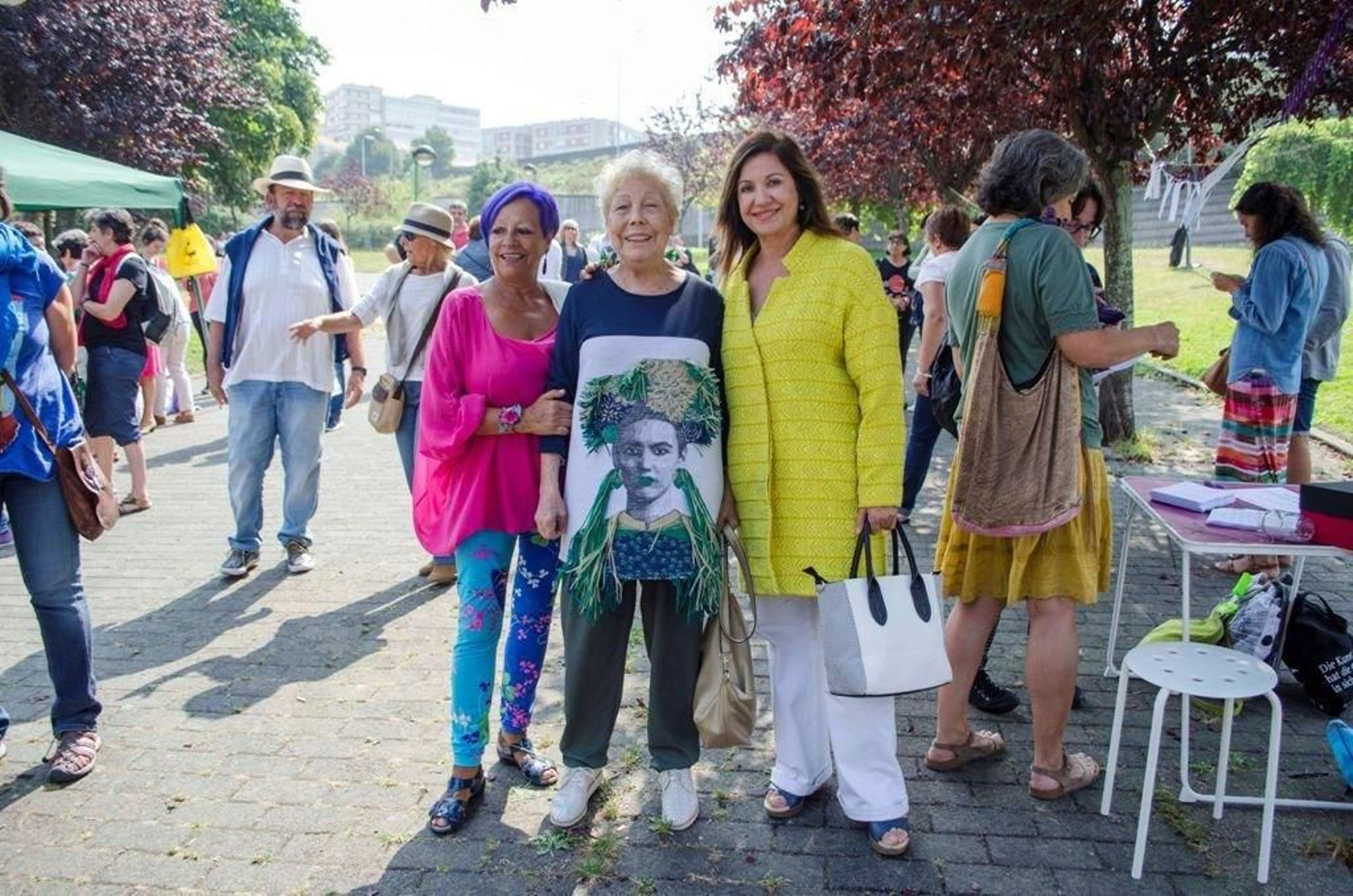 María Xosé Queizán, con Uxía Blanco, nun homenaxe este verán.
