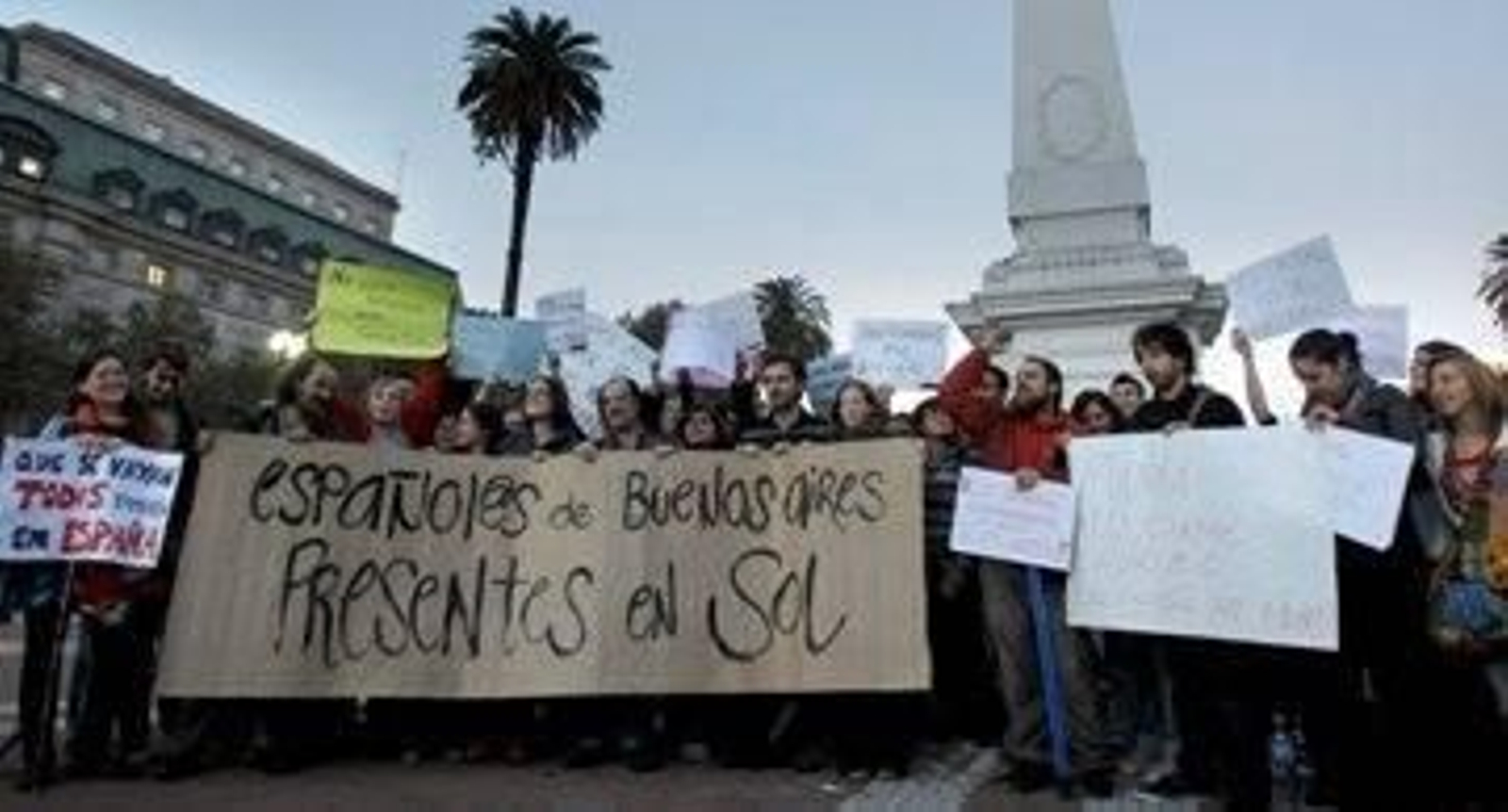 Un grupo de manifestantes.