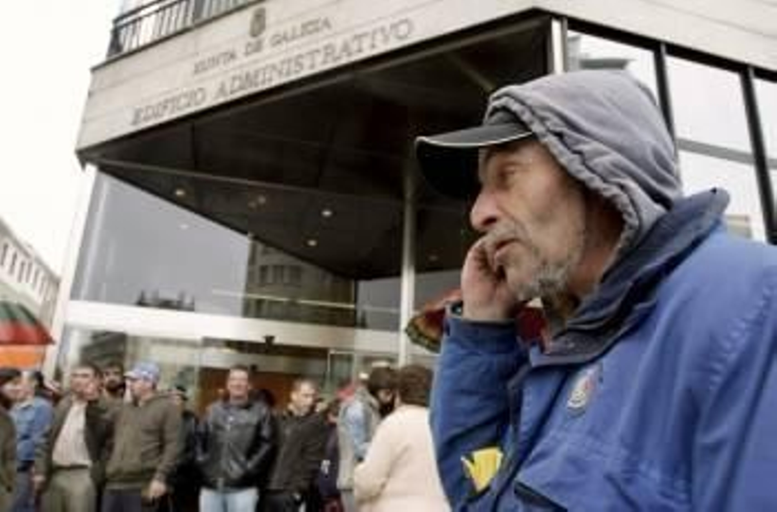 Los mariscadores de Ferrol, durante la protesta. (Foto: KIKO)