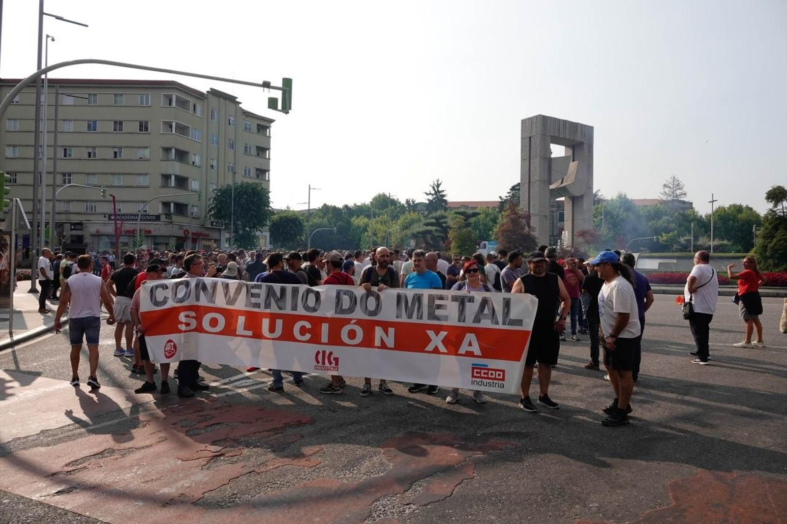 Cuarta jornada de la huelga del metal en Vigo.