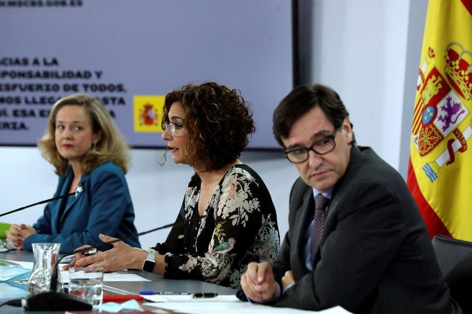 María Jesús Montero y Salvador Illa.