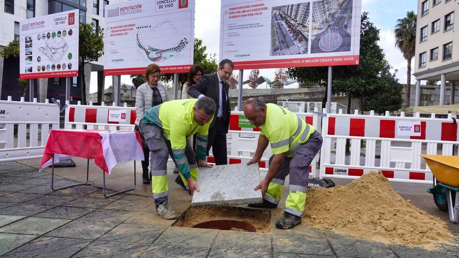 Comenzaron esta semana las obras en la calle Teixugueiras de Navia.