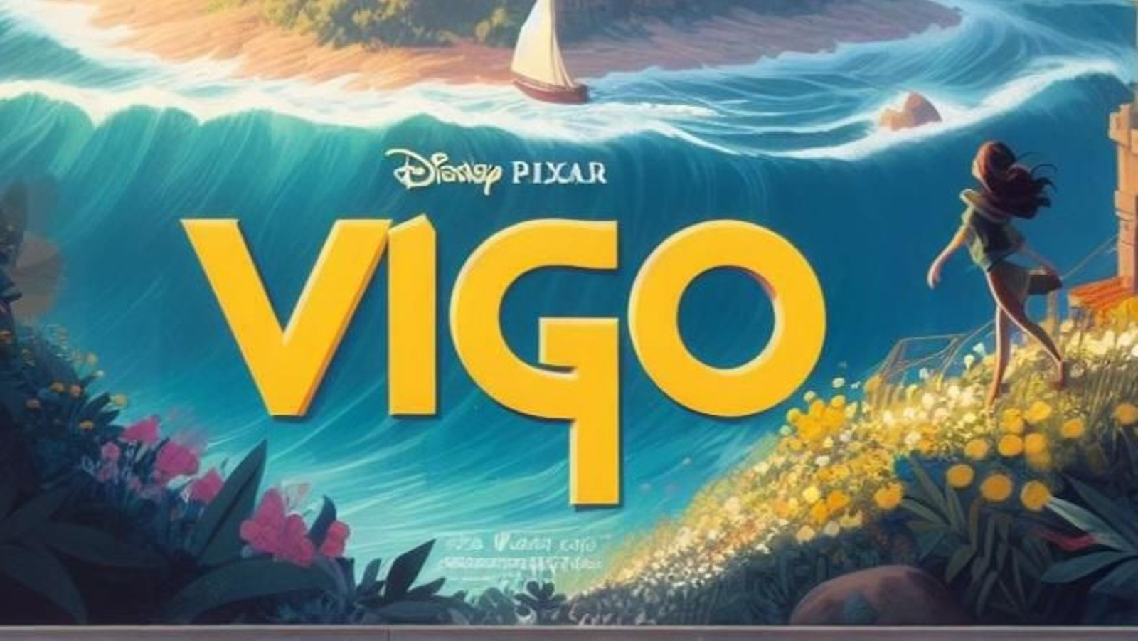 Fragmento de la imagen creada por una inteligencia artificial sobre Vigo.