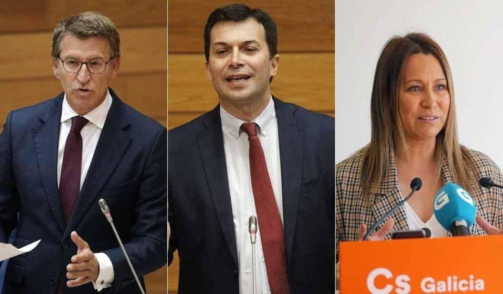 Números 1 por la provincia y a la Xunta: Núñez Feijóo, Gonzalo Caballero y Beatriz Pino (Cs).