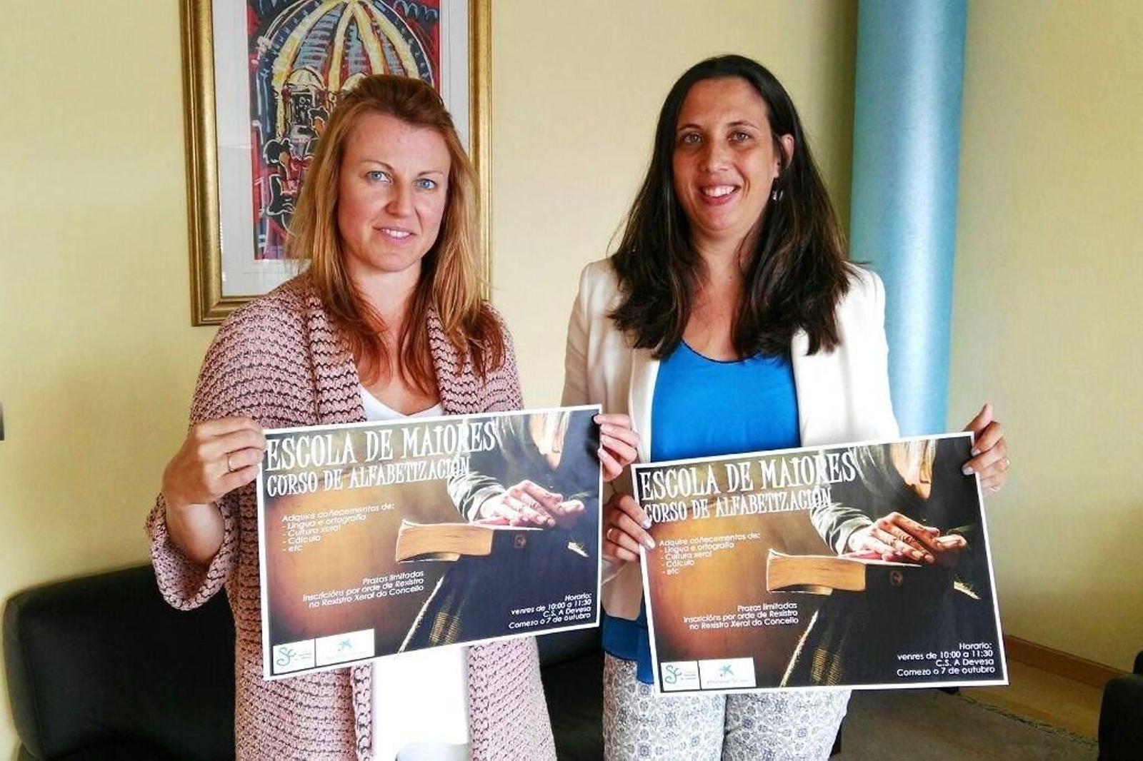 Loli Castiñeira y Teresa Pérez, concejalas de Formación y Benestar Social, respectivamente.