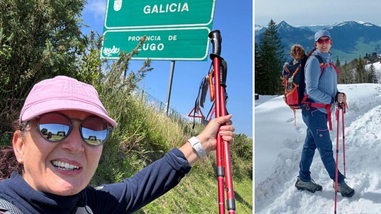 Rosa Mari emocionada en el momento de entrar en Galicia y en tramos en días de nieve y temporal.