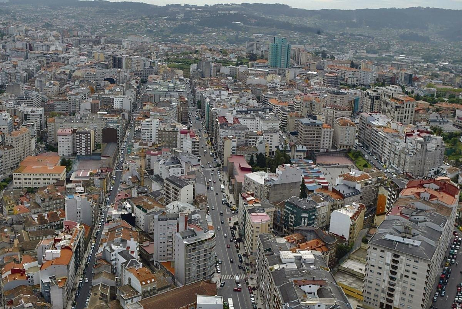 Plano aéreo de Vigo.
