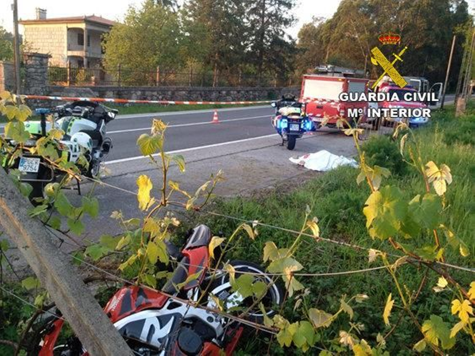 El accidente de moto  en Catoira