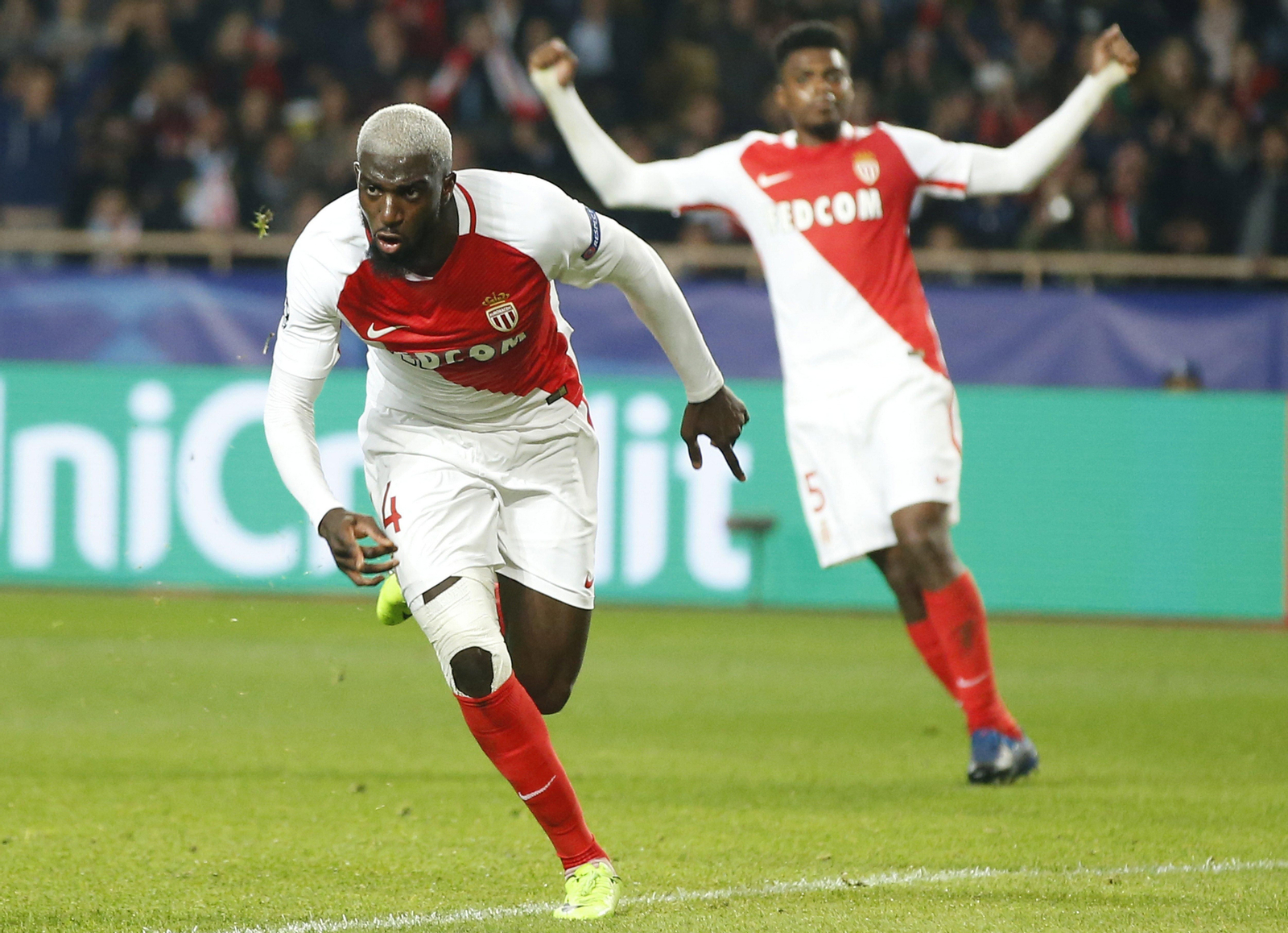 Bakayoko celebra el tercer y definitivo gol del Mónaco.