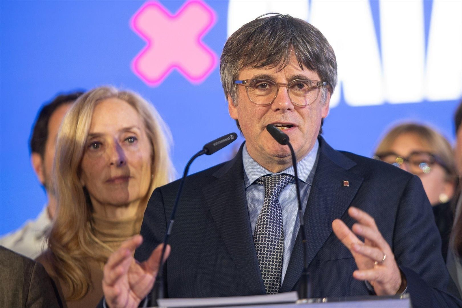 El expresidente de la Generalitat de Catalunya y candidato de Junts a las elecciones catalanas, Carles Puigdemont. // EP