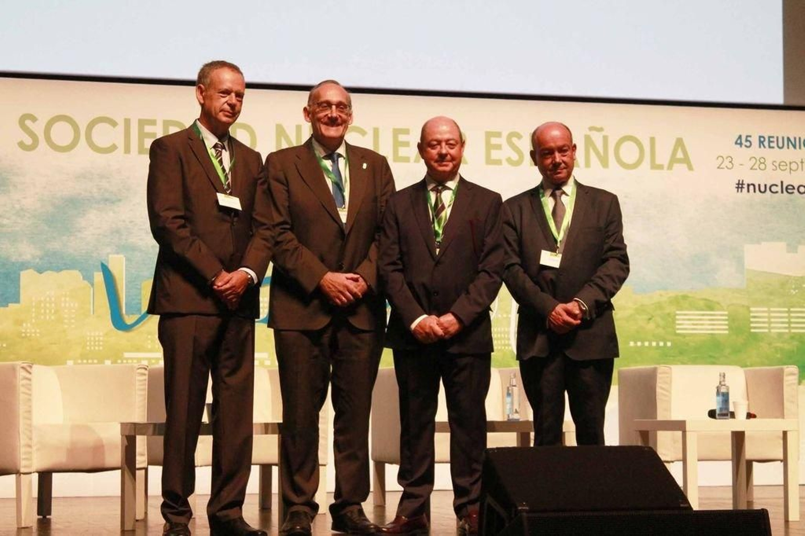 Manuel Fernández, Manuel Reigosa, Javier Guerra y Pedro Ortega en el acto de apertura del congreso.