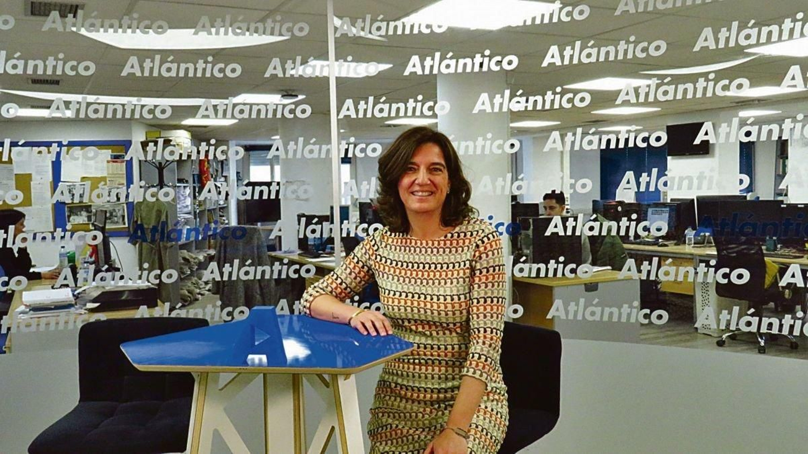 Sandra Cid, en el set de Atlántico TV.