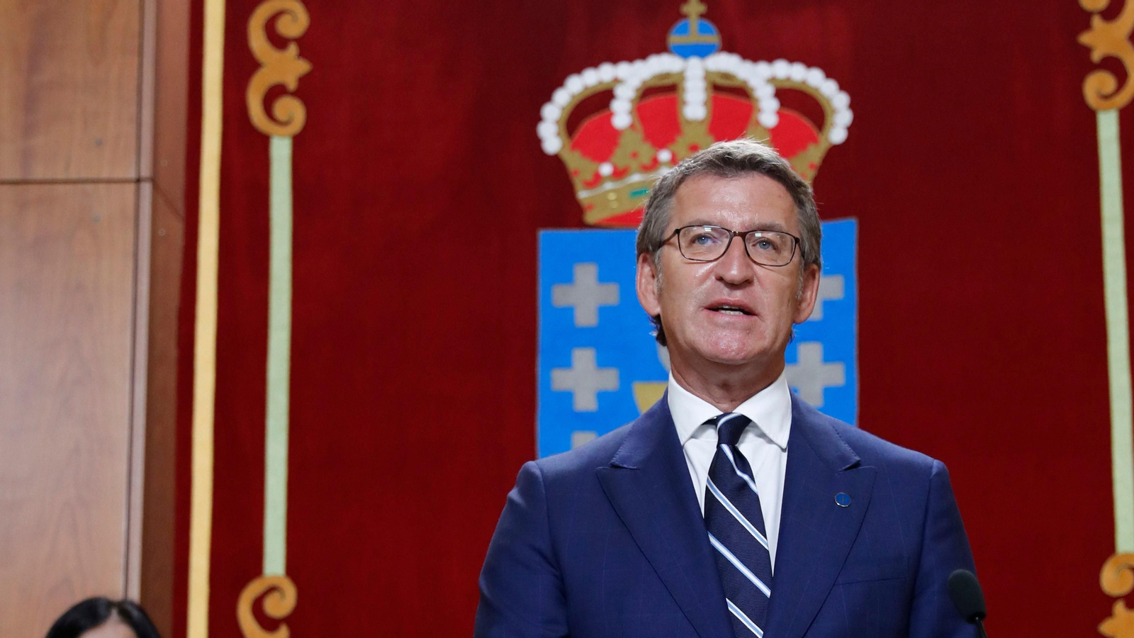 Alberto Núñez Feijóo toma posesión como presidente de la Xunta por cuarta vez en un acto celebrado este sábado en el Parlamento gallego, en Santiago de Compostela.