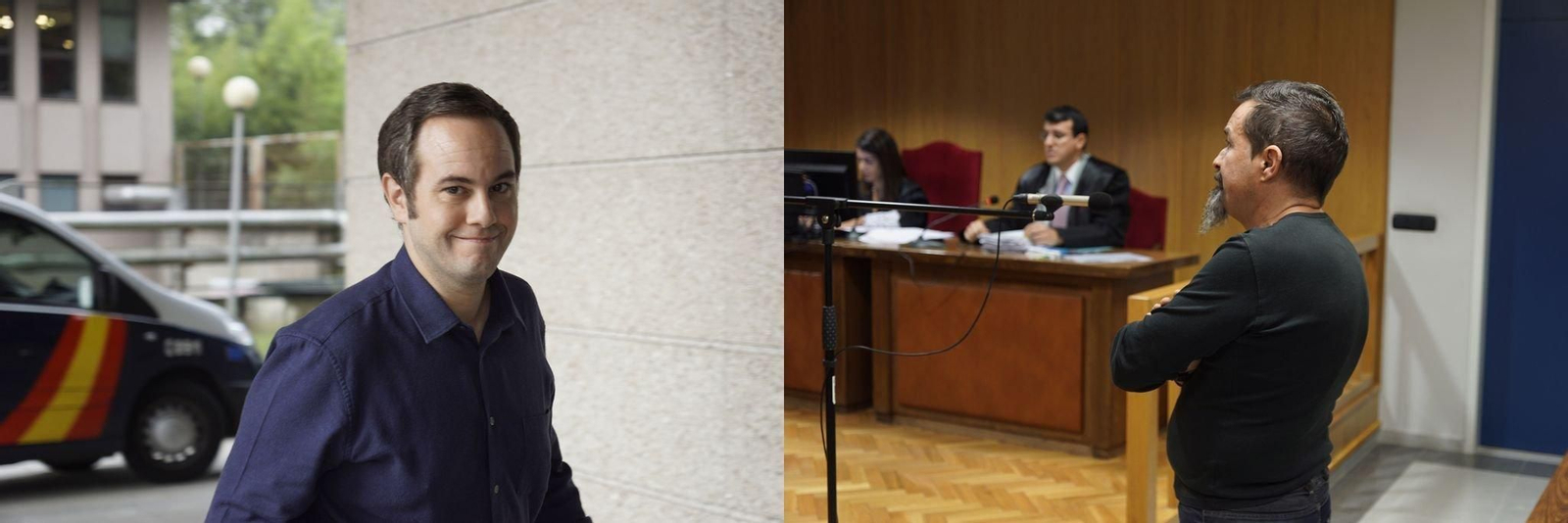 El mago Blass a la izquierda y el acusado de su atropello a la derecha, ayer en los juzgados