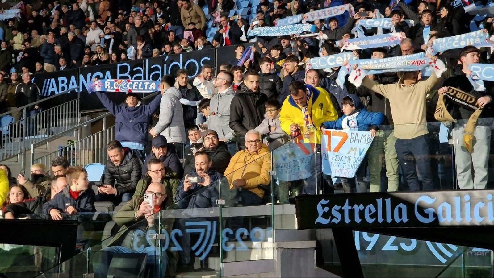 La afición del Celta en Balaídos.