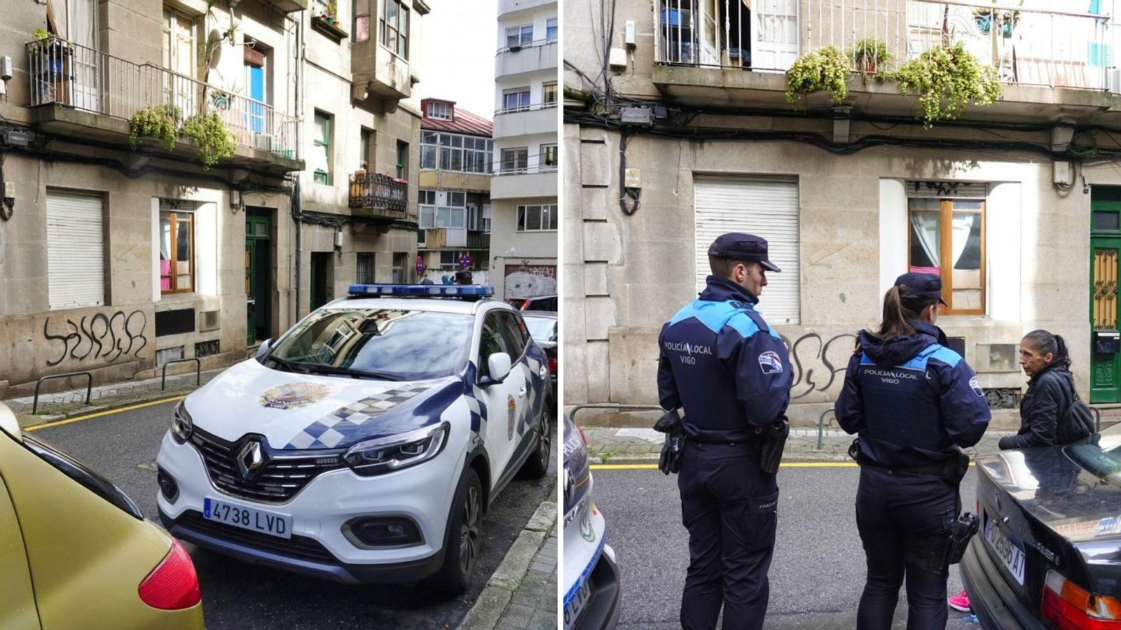 Los inmuebles que se ordenó desalojar son los números 11 y 13 de la calle Fisterra, a los que este jueves se desplazó ya la Policía Local.