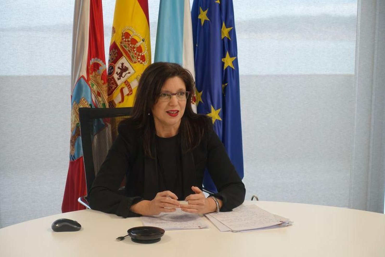 La concejala de Urbanismo, María José Caride, ayer en videoconferencia.