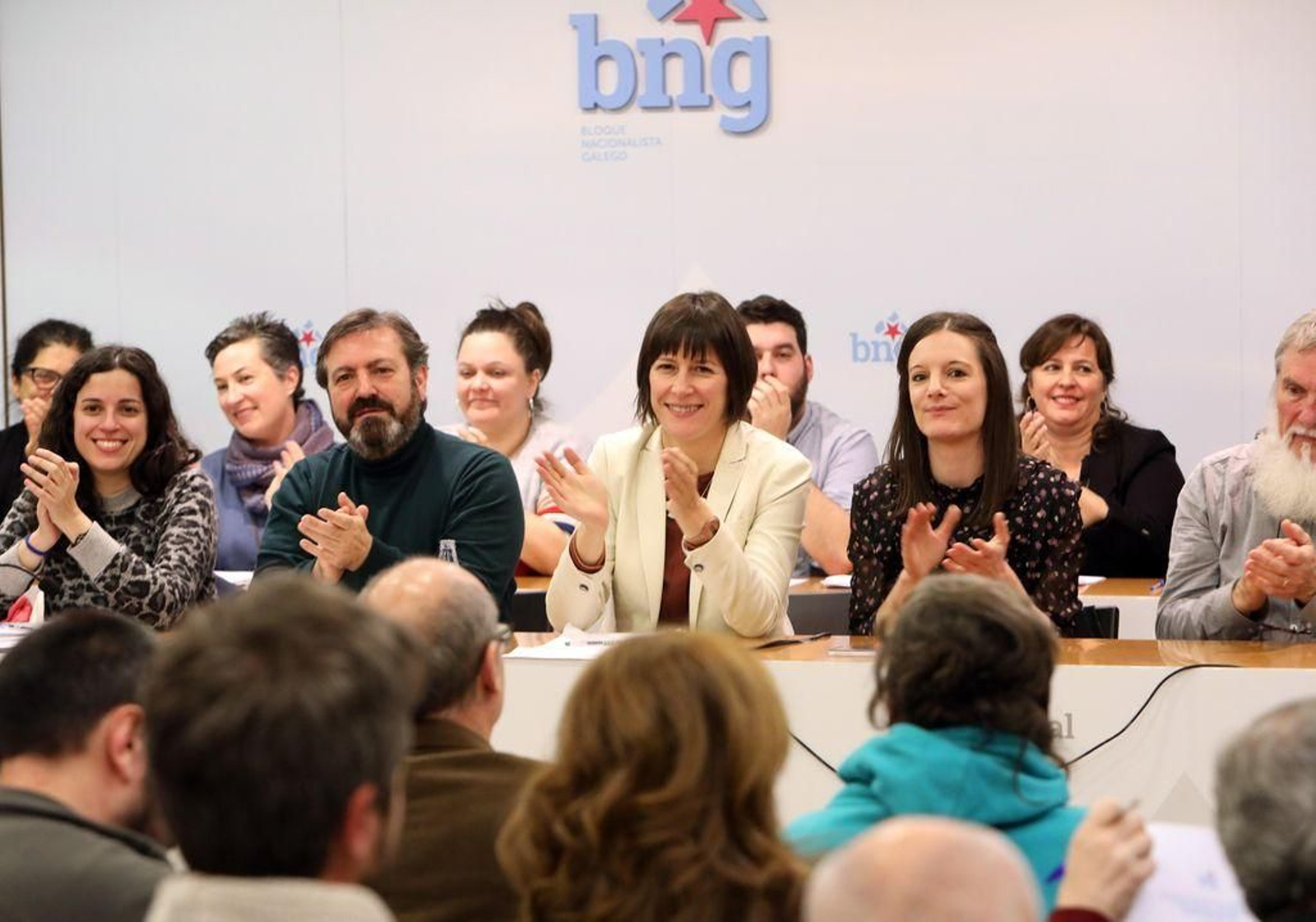 Ana Pontón, en el centro, durante la reunión del Consello Nacional del BNG.
