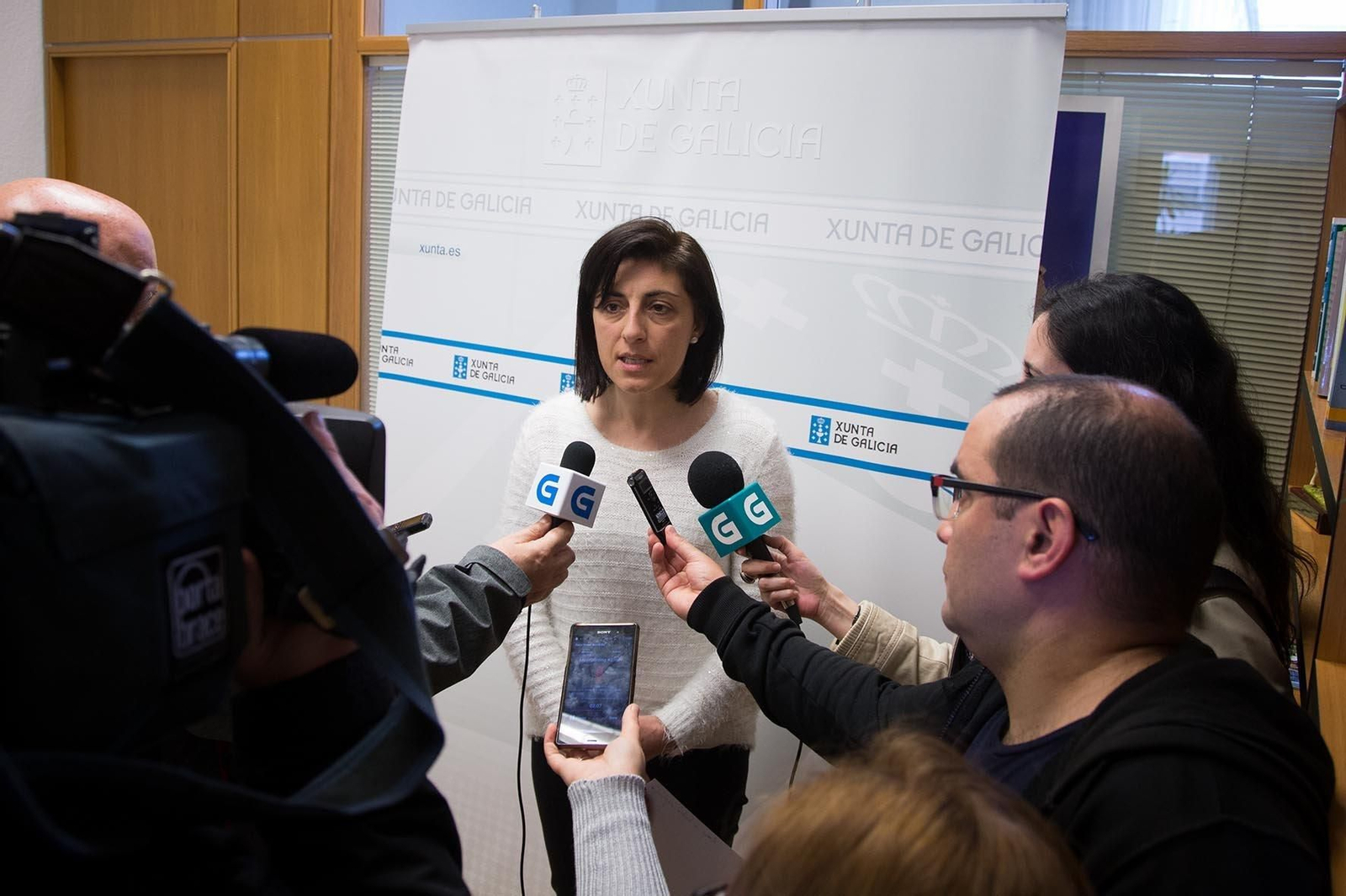 La conselleira de Medio Rural, durante sus declaraciones a los medios de comunicación.foto xoán crespo
23/04/16