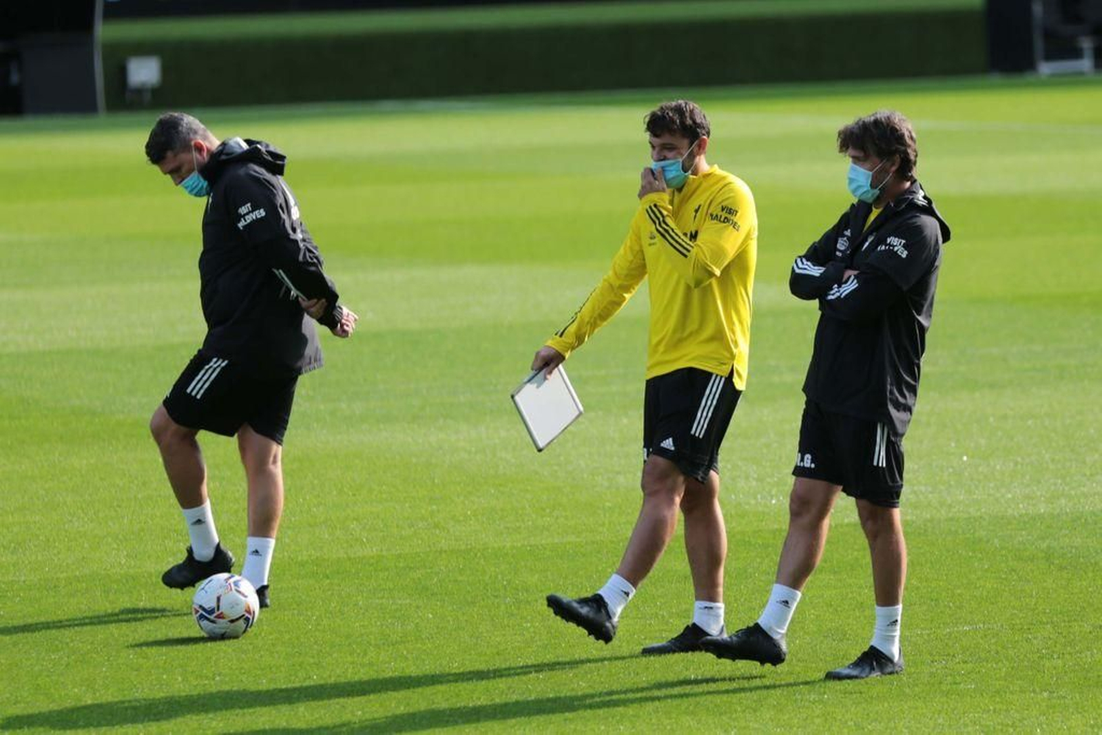 Óscar García Junyent, entrenador del Celta, ayer en Balaídos.