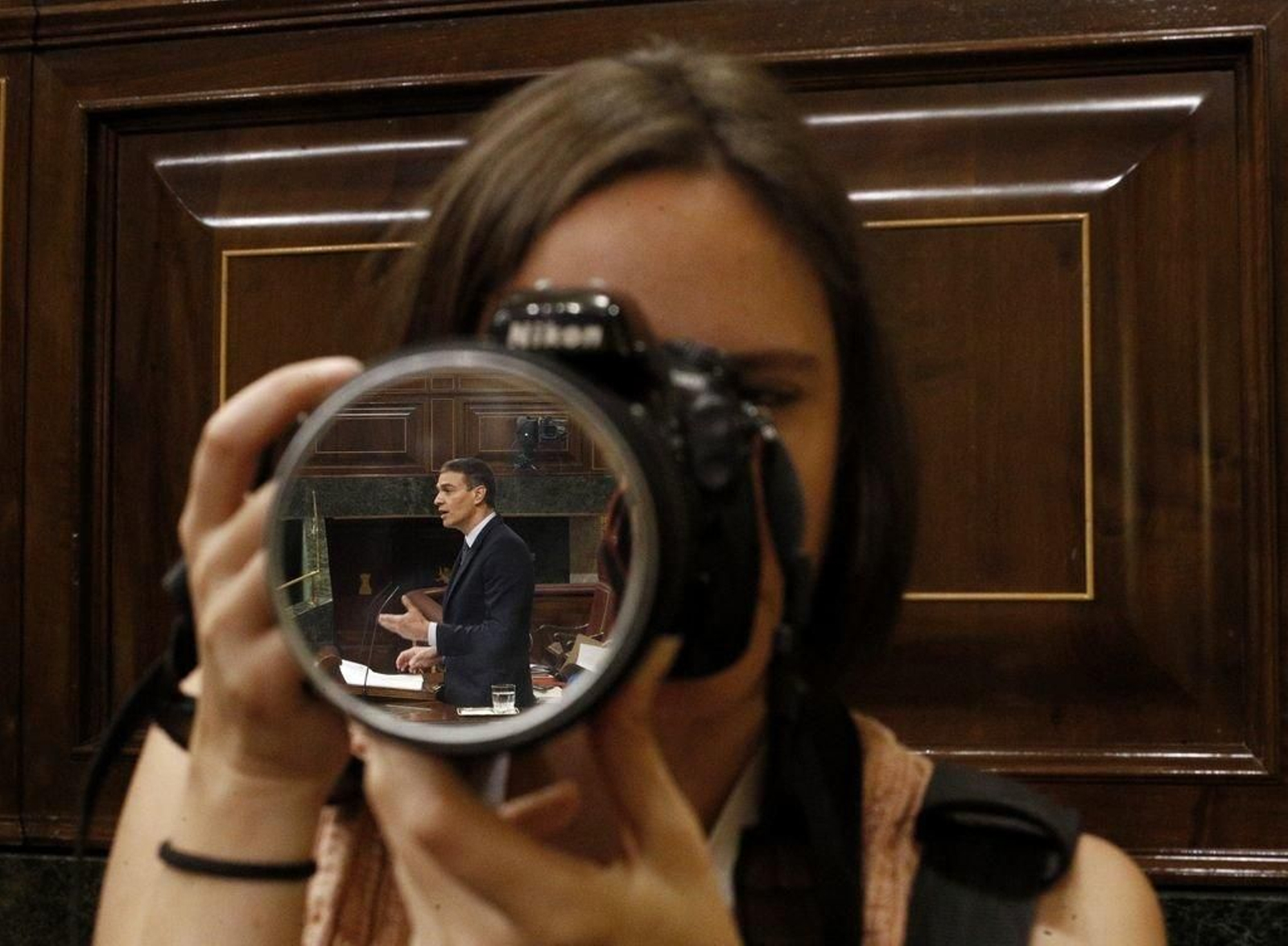 Sánchez, fotografiado durante el segundo día del debate de investidura.