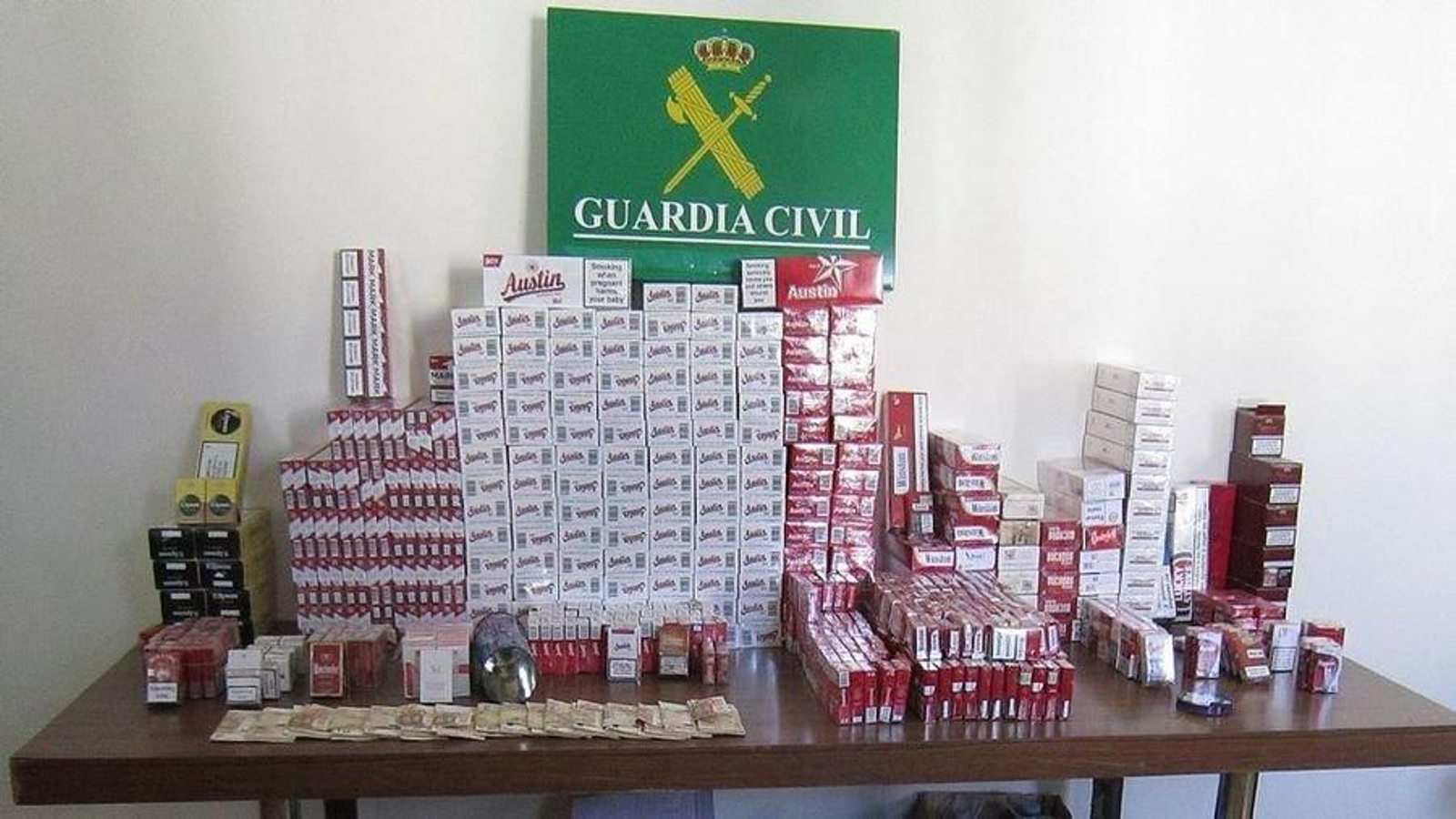 Tabaco de contrabando incautado por la Guardia Civil