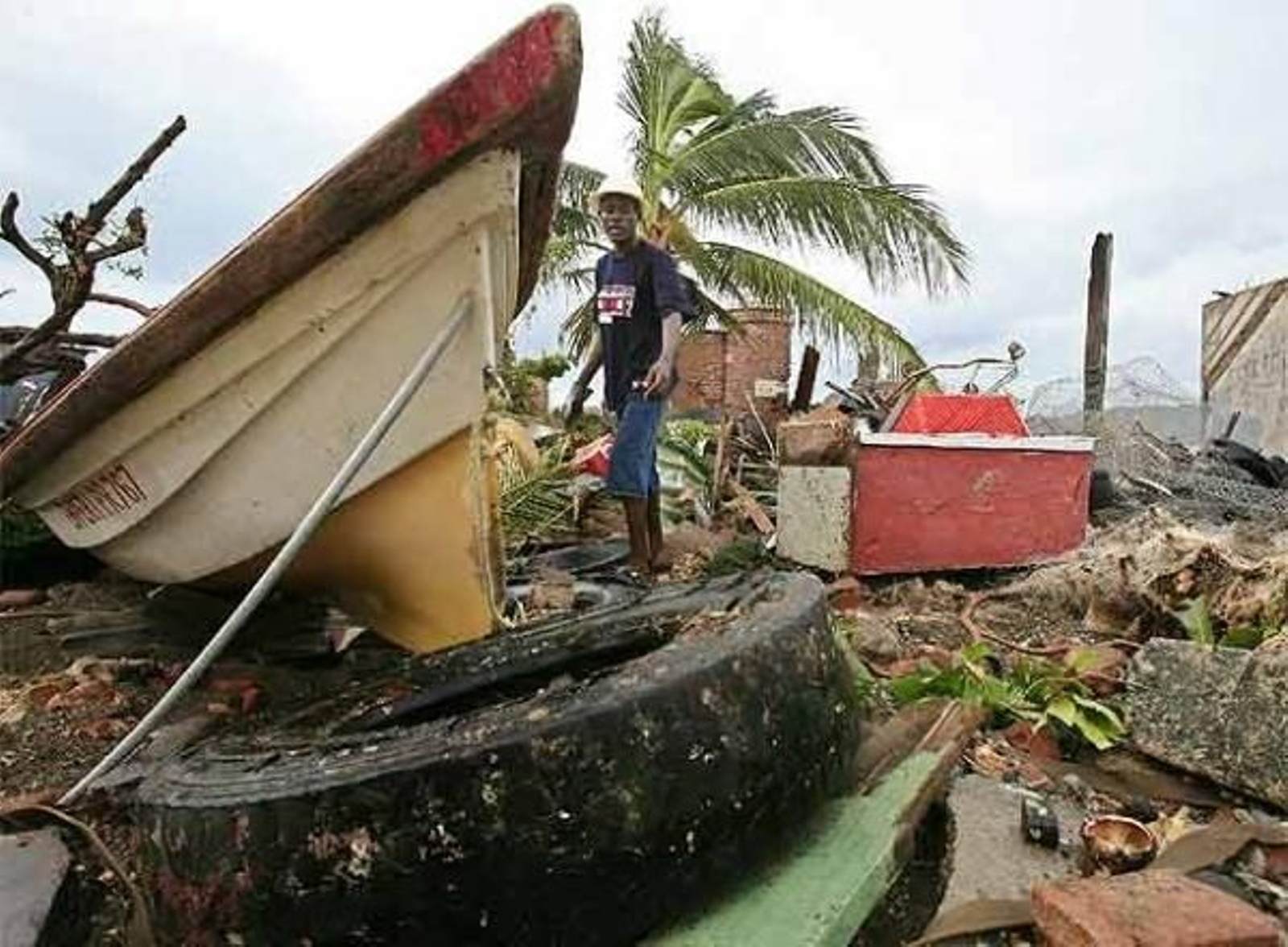 Una de las zonas afectadas por el huracán Dean