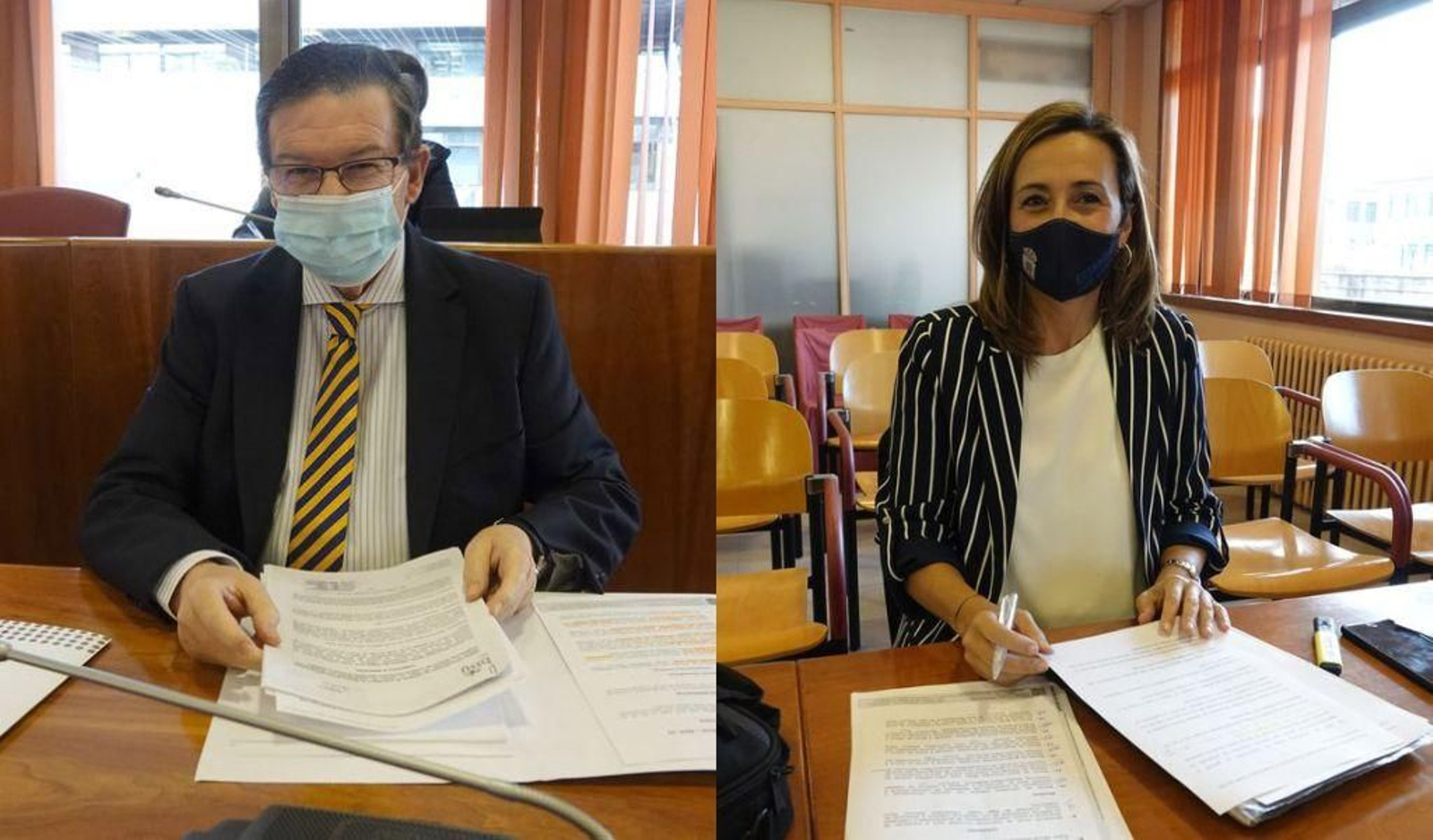 El portavoz del gobierno local Carlos López Font y la concejala del PP Teresa Egerique