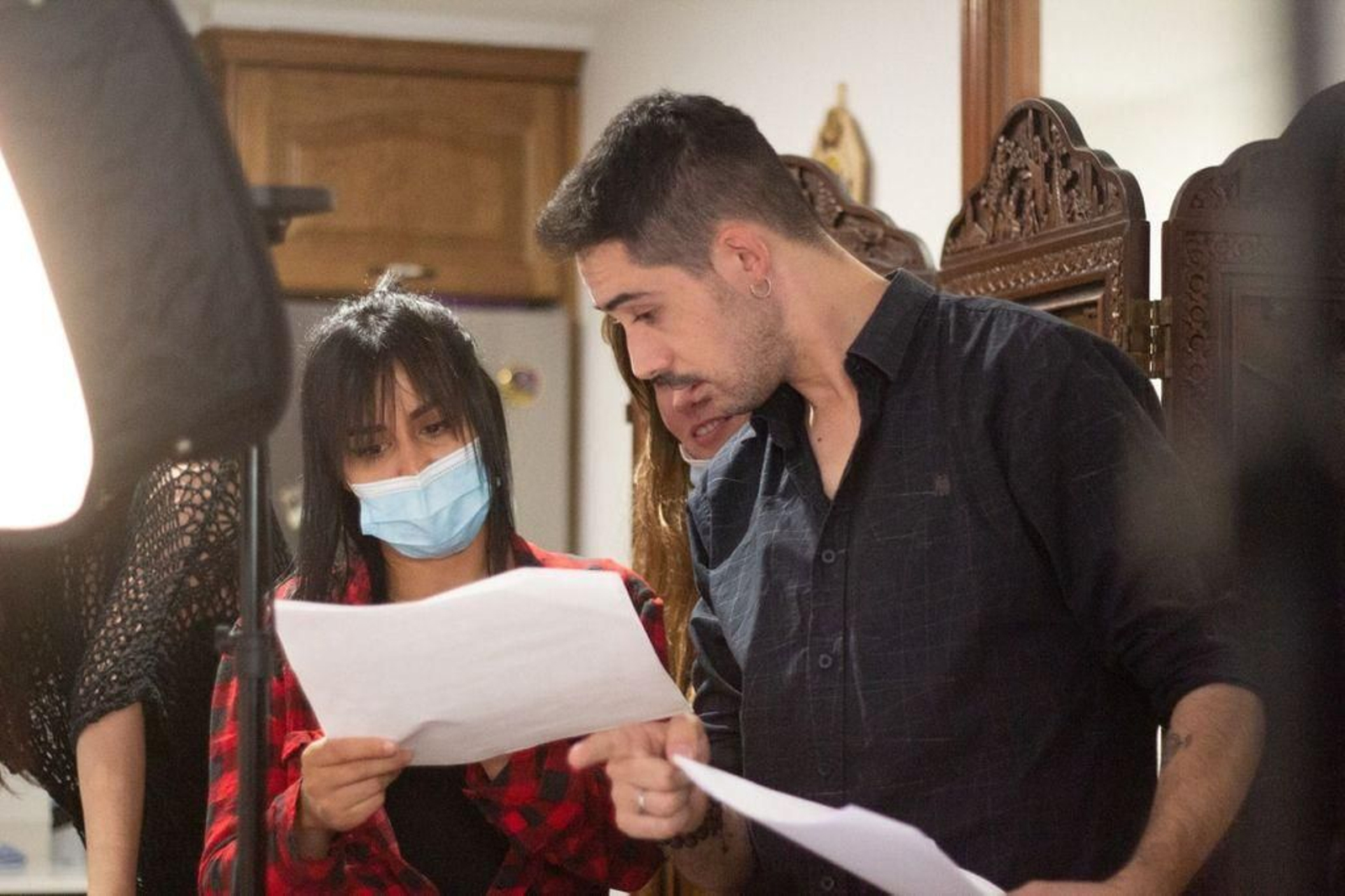 D´Angelo, durante la preparación de un rodaje.