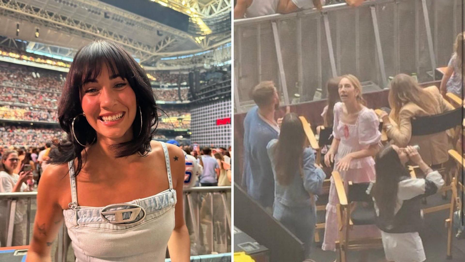 Aitana, Blake Lively y Ryan Reynolds en el concierto de Taylor Swift en Madrid.