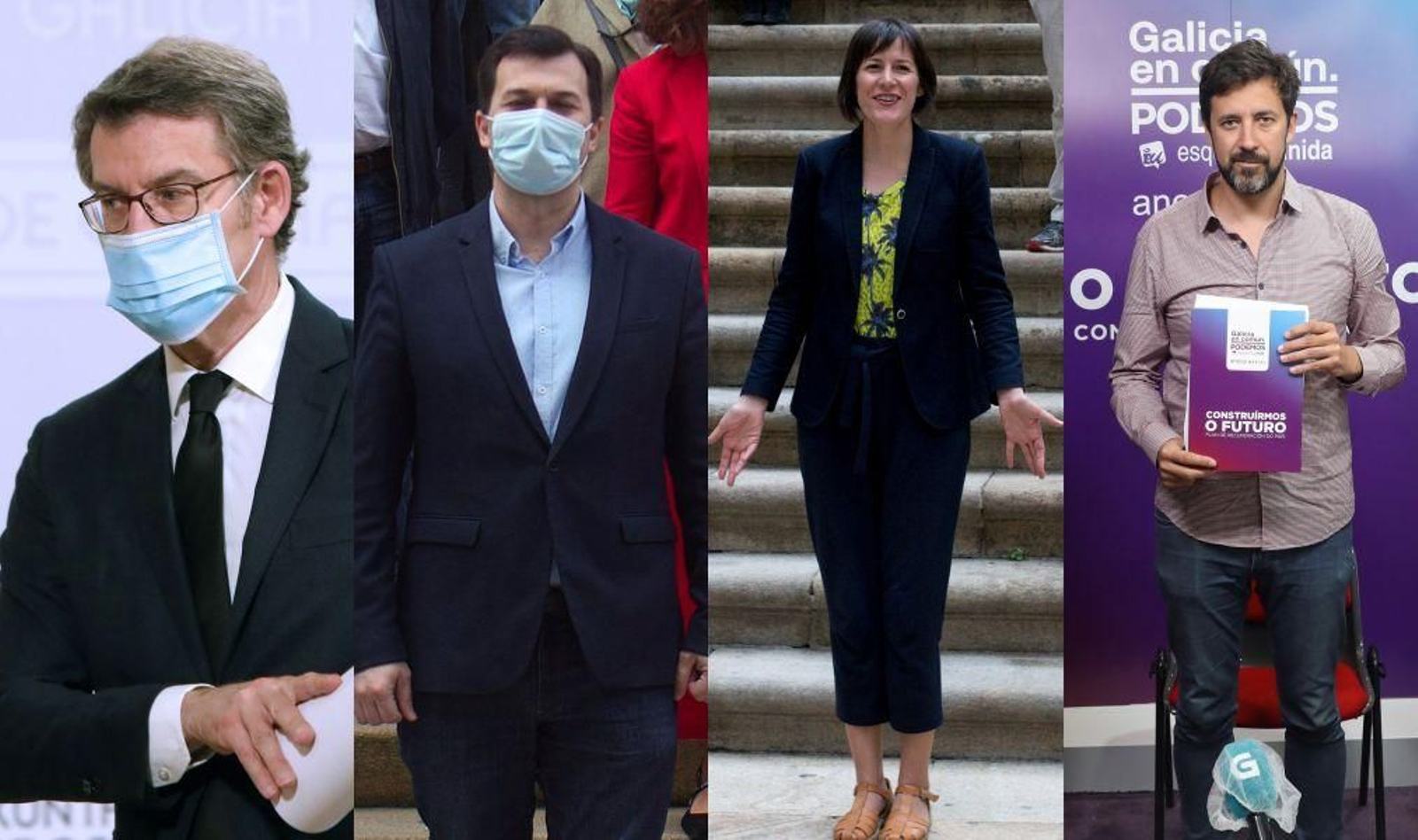 Alberto Núñez Feijóo, Gonzalo Caballero, Ana Pontón y Antón Gómez-Reino