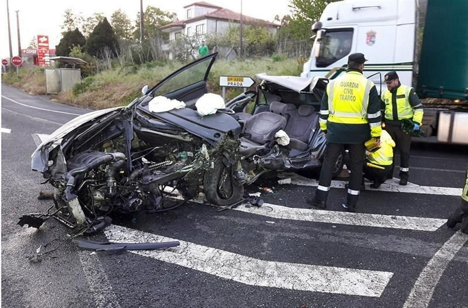 Estado en el que quedó uno de los vehículos implicados en la colisión.
