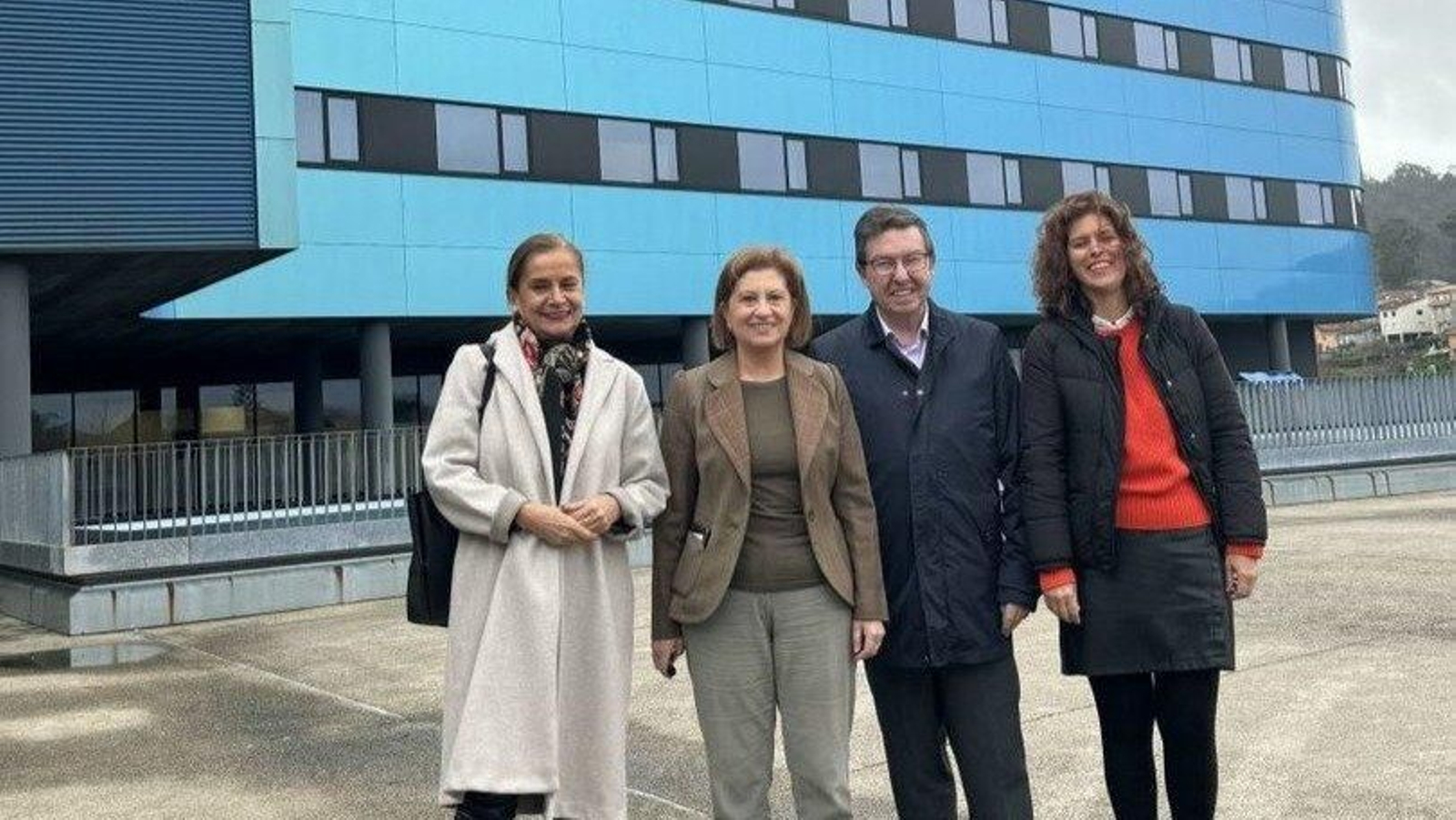 Silva, Espinosa, Font y Gallego, ayer ante el Cunqueiro.