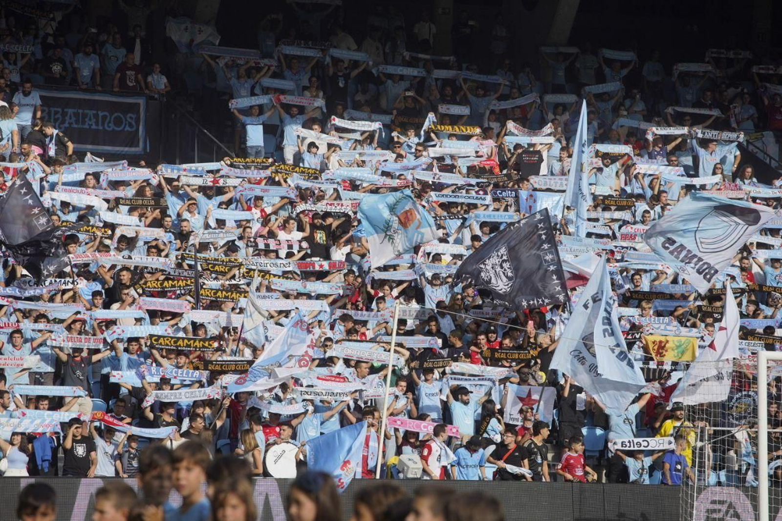 La grada de Marcador en Balaídos ante el Mallorca.